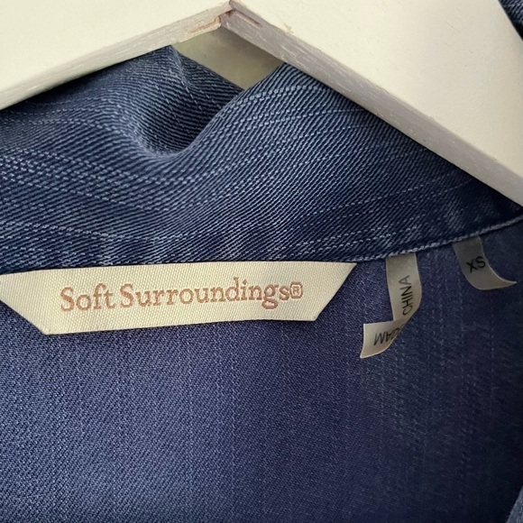 Soft Surroundings Women’s Chambray Sharkbite Hem Tunic Top‎ Blue Size XS - Picture 5 of 7